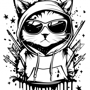 Kedi - Grafitti resim